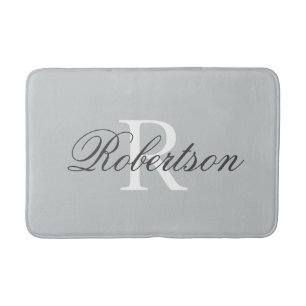 グレー名モノグラム風呂マット   中小サイズ バスマット