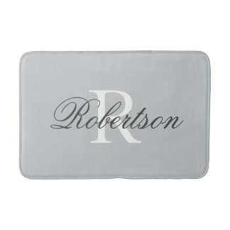 グレー名モノグラム風呂マット | 中小サイズ バスマット