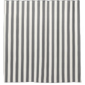 グレー名門私立校風のと白の幾何ストライプのパターン シャワーカーテン (正面)