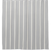 グレー名門私立校風のと白の幾何ストライプのパターン シャワーカーテン (正面)