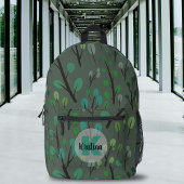 グレー名離れとモノグラムのスタイル化されたパターン プリントバックパック