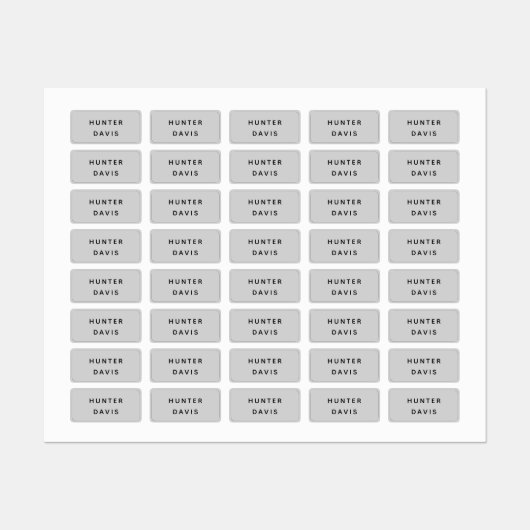 グレー名 ラベル (シート)