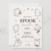 グレー図解幽霊ハローウィンパーティ 招待状 (正面)