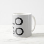 グレー地にオリジナルロゴ コーヒーマグカップ (正面右)