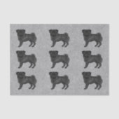 グレー地にブラックカラーパグ犬の柄 薄葉紙 (正面)