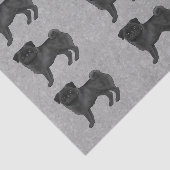 グレー地にブラックカラーパグ犬の柄 薄葉紙 (詳細)