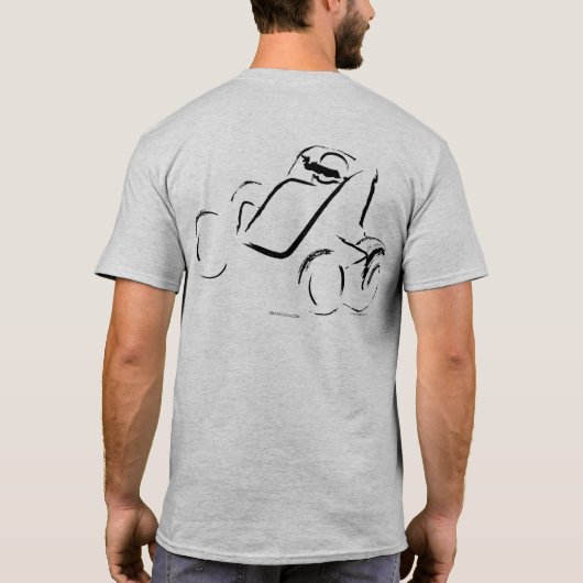 グレー地にブラック Sprintcar 01 バック Tシャツ (裏面)