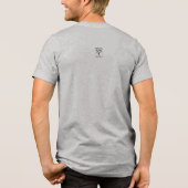 グレー地にヴィンテージSO!Troubleロゴとタグライン トライブレンドＴシャツ (裏面)