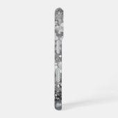 グレー地に落ちるシルバー紙吹雪 iPhone 16ケース (右側面)