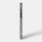 グレー地に雪の結晶とお名前のデザイン iPhoneケース (左側面)