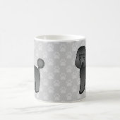 グレー地に黒いトイプードルのキャラクター コーヒーマグカップ (中央)