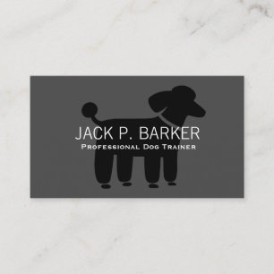 グレー地に黒のプードルグラフィック 名刺
