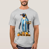 グレー地のアルゼンチン出身のサッカーペンギン Tシャツ (正面)