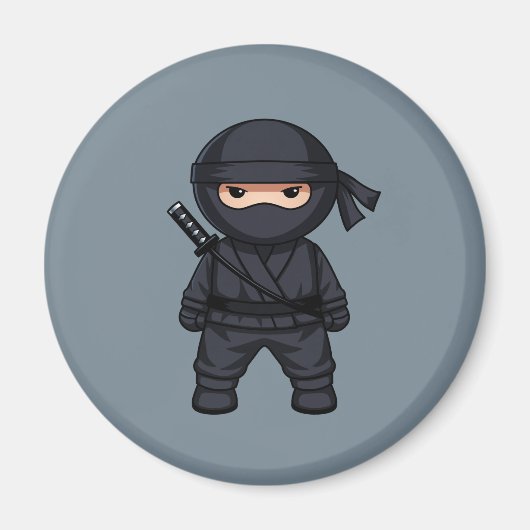 グレー地の小さな忍者戦士 マグネット (正面)