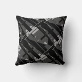 グレー地中海の木炭ブラックダイアゴナルモザイク クッション (裏面)