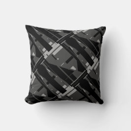 グレー地中海の木炭ブラックダイアゴナルモザイク クッション