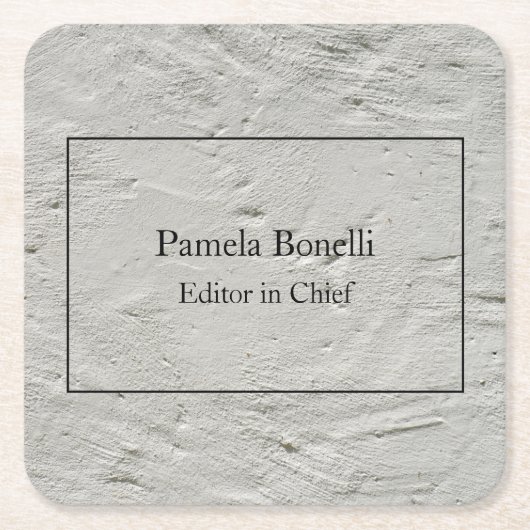 グレー壁 プロフェッショナル ユニーク クラシック シンプル スクエアペーパーコースター (正面)