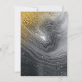 グレー大理石と金ゴールドストリーマーズハッピーリタイアメント 招待状 (裏面)