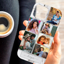 グレー大理石のオーダーメイド6枚写真コラージュ iPhone 13 PRO MAXケース
