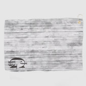グレー大理石のシェードとストライプパターン ゴルフタオル (横)