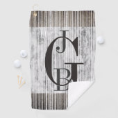 グレー大理石のシェードとストライプパターン ゴルフタオル (インサイチュ)