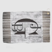 グレー大理石のシェードとストライプパターン ゴルフタオル (横)