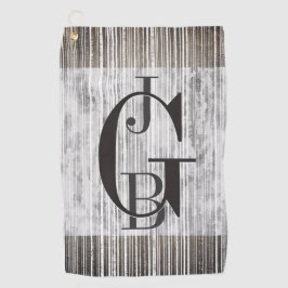 グレー大理石のシェードとストライプパターン ゴルフタオル