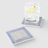 グレー大理石のシェードとストライプパターン ストーンコースター (横)