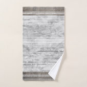 グレー大理石のシェードとストライプパターン バスタオルセット (ハンドタオル)