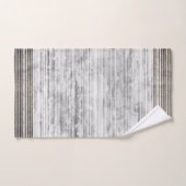 グレー大理石のシェードとストライプパターン バスタオルセット (ハンドタオル)