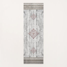 グレー大理石のシェードとストライプパターン ヨガマット