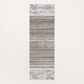 グレー大理石のシェードとストライプパターン ヨガマット (裏面)