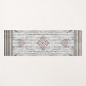 グレー大理石のシェードとストライプパターン ヨガマット (正面(横))