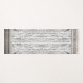 グレー大理石のシェードとストライプパターン ヨガマット (正面(横))