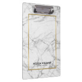 グレー大理石のテクスチャ縁ど金ゴールド クリップボード (右)