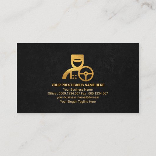 グレー大理石グランジゴールデンアローズ送迎タクシー 名刺 (裏面)