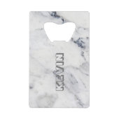 グレー大理石フェイククレジットカードボトルオープナー クレジットカード栓抜き (正面)