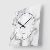 グレー大理石プリント（グレークラックル大時計） スクエア壁時計 (傾斜)