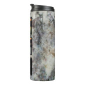 グレー大理石モノグラム上のファミリーフォト金ゴールドコラージュ タンブラー (回転右)