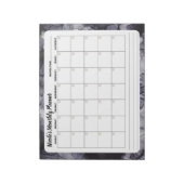グレー大理石柄 月間カレンダーノートパッド ノートパッド (回転)