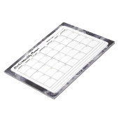 グレー大理石柄 月間カレンダーノートパッド ノートパッド (アングル)