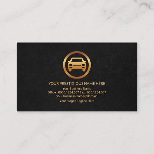 グレー大理石金グランジ色矢印車の詳細 名刺 (裏面)