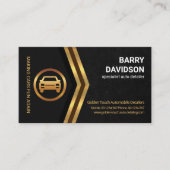 グレー大理石金グランジ色矢印車の詳細 名刺 (正面)