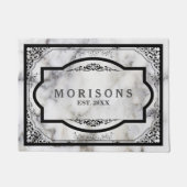 グレー大理石黒ヴィンテージ枠 ドアマット (正面)