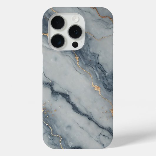 グレー大理石(金ゴールド斑点) Case-Mate iPhoneケース (裏面)