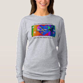 グレー女性自閉症サメ Tシャツ