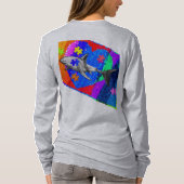 グレー女性自閉症サメ Tシャツ (裏面)