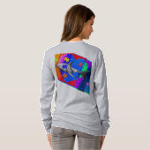 グレー女性自閉症サメ Tシャツ (裏面フル)