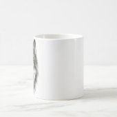 グレー威厳のあるウルフ水素晴らし色の野生生物 コーヒーマグカップ (中央)