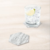 グレー威厳のあるマーブルカスタムインプレッションHexagon Co ペーパーコースター (インサイチュ)